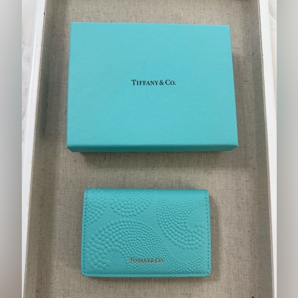 Tiffany & Co Wave Leather Card Case mini Wallet new - Picture 2 of 7